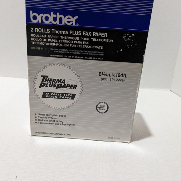 Brother Thermal Plus Fax Paper 2 Rolls  (8.5 In x 164 ft) - Picture 1 of 16
